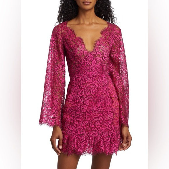 Frederick Anderson Rebirth Lace Bell Sleeve Minidress